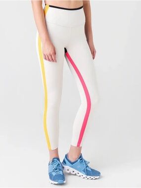 Splits59 White Leggings with Stripe Accents